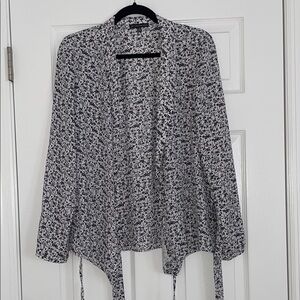 Elegant Black and White Floral Blouse